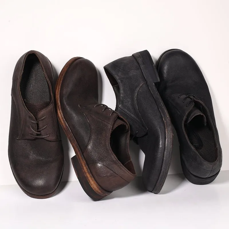 Handmade Leather Sole Round Toe Trend Casual Shoes