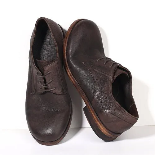 Handmade Leather Sole Round Toe Trend Casual Shoes