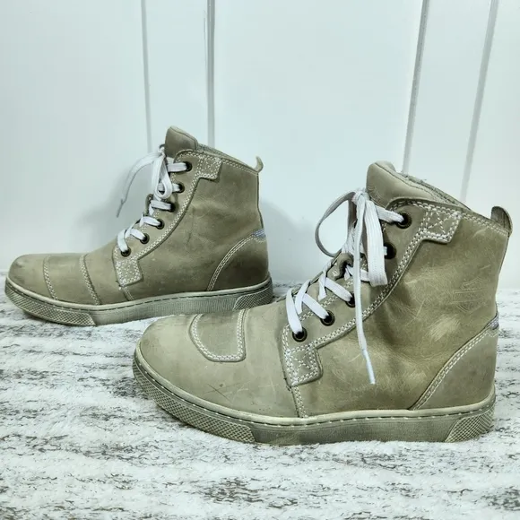 Harley-Davidson &quot;Kearns&quot; High Top Sneaker Motorcycle Boot Tan | Women's Size 6.5