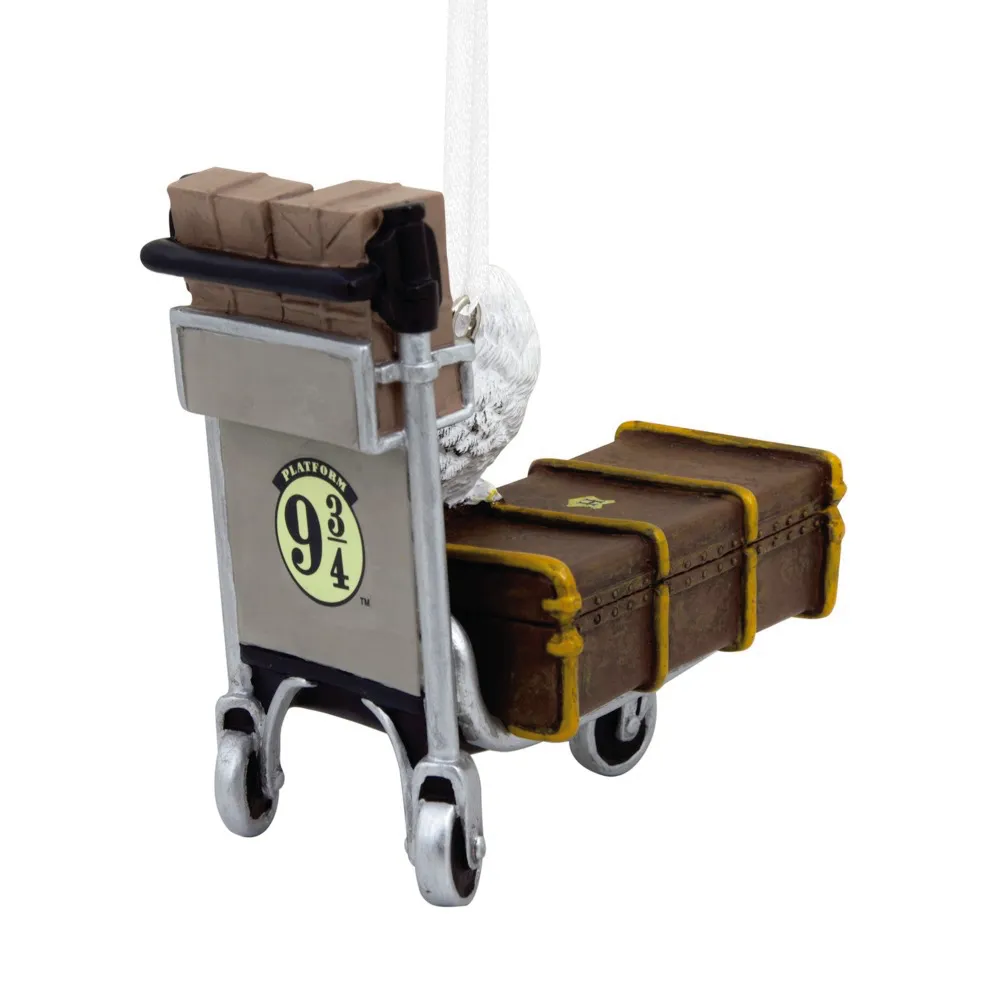 Harry Potter Luggage Trolley With Hedwig Resin Hallmark Christmas Ornament
