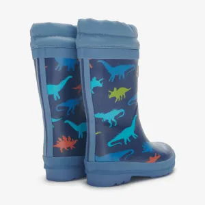 Hatley Dinosaur Silhouettes Sherpa Lined Kids Rain Boots Size 8