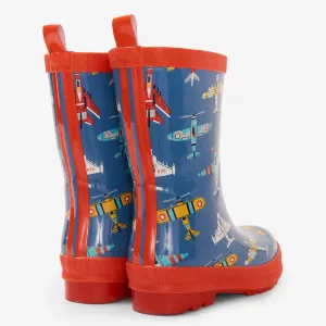 HATLEY Shiny Kids Rain Boots | Flying Aircrafts size 7