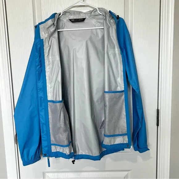 Helly Hansen Women’s Loke Hiking Shell Rain Jacket Light Blue Size XL