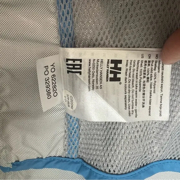 Helly Hansen Women’s Loke Hiking Shell Rain Jacket Light Blue Size XL