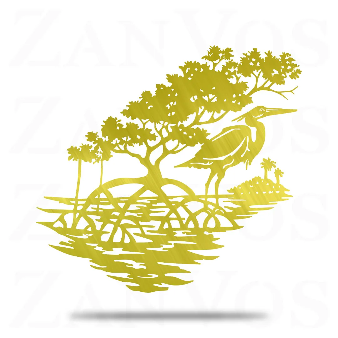 Heron Mangrove Scene