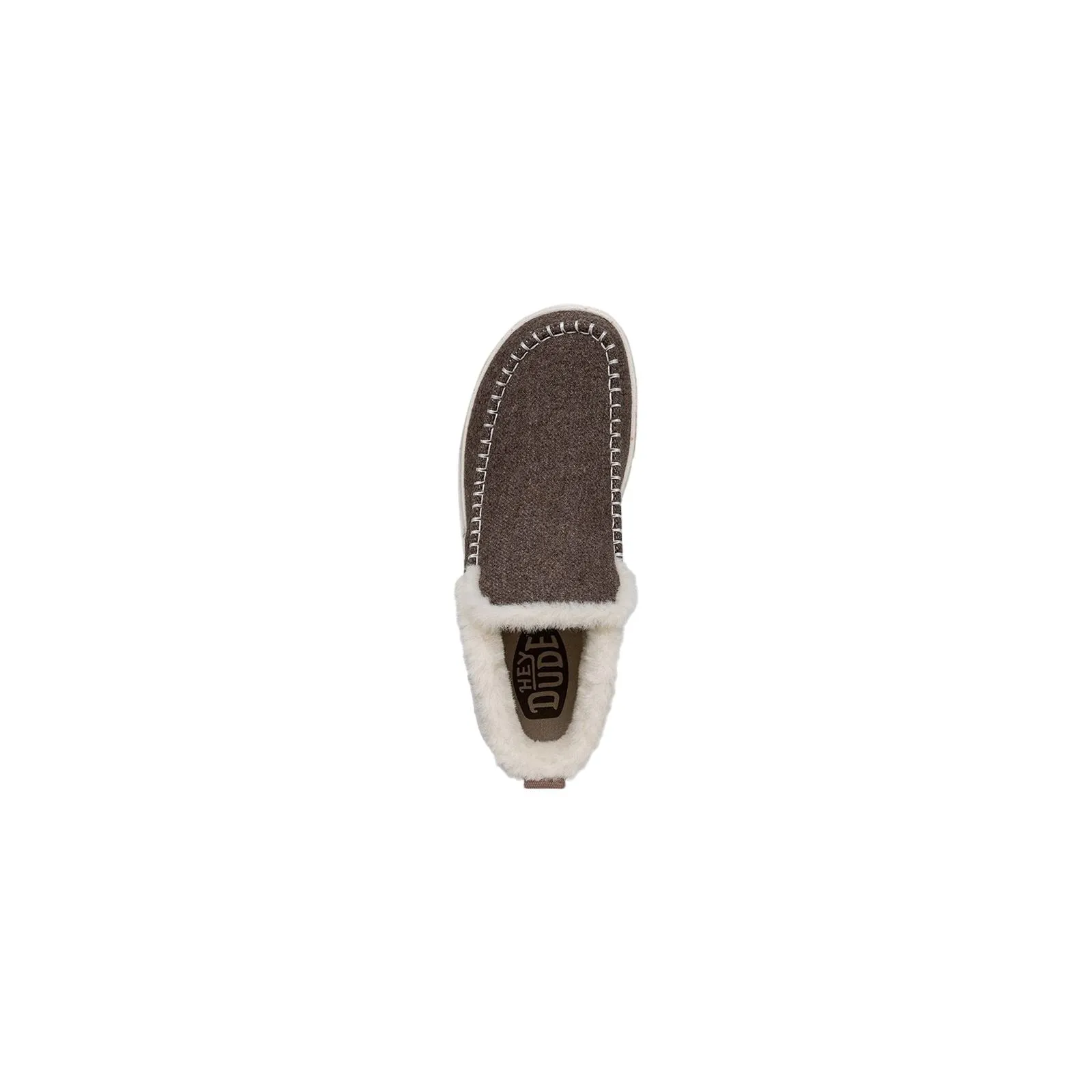 HEYDUDE Denny Wool Faux Shearling Polyester Women's Walnut Boots