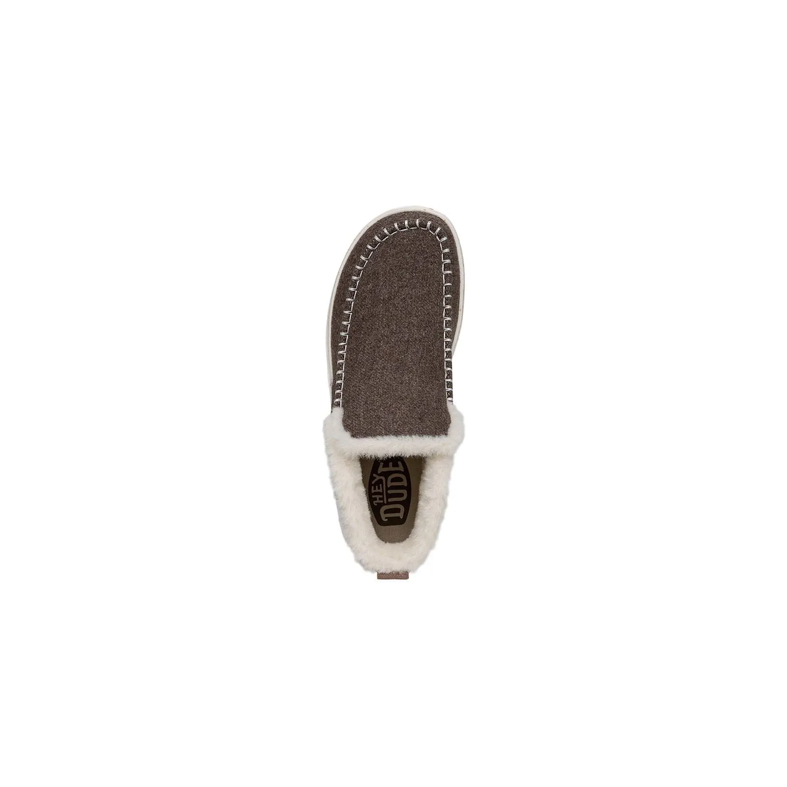 HEYDUDE Denny Wool Faux Shearling Polyester Women's Walnut Boots