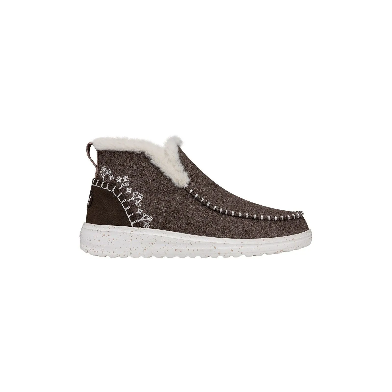 HEYDUDE Denny Wool Faux Shearling Polyester Women's Walnut Boots