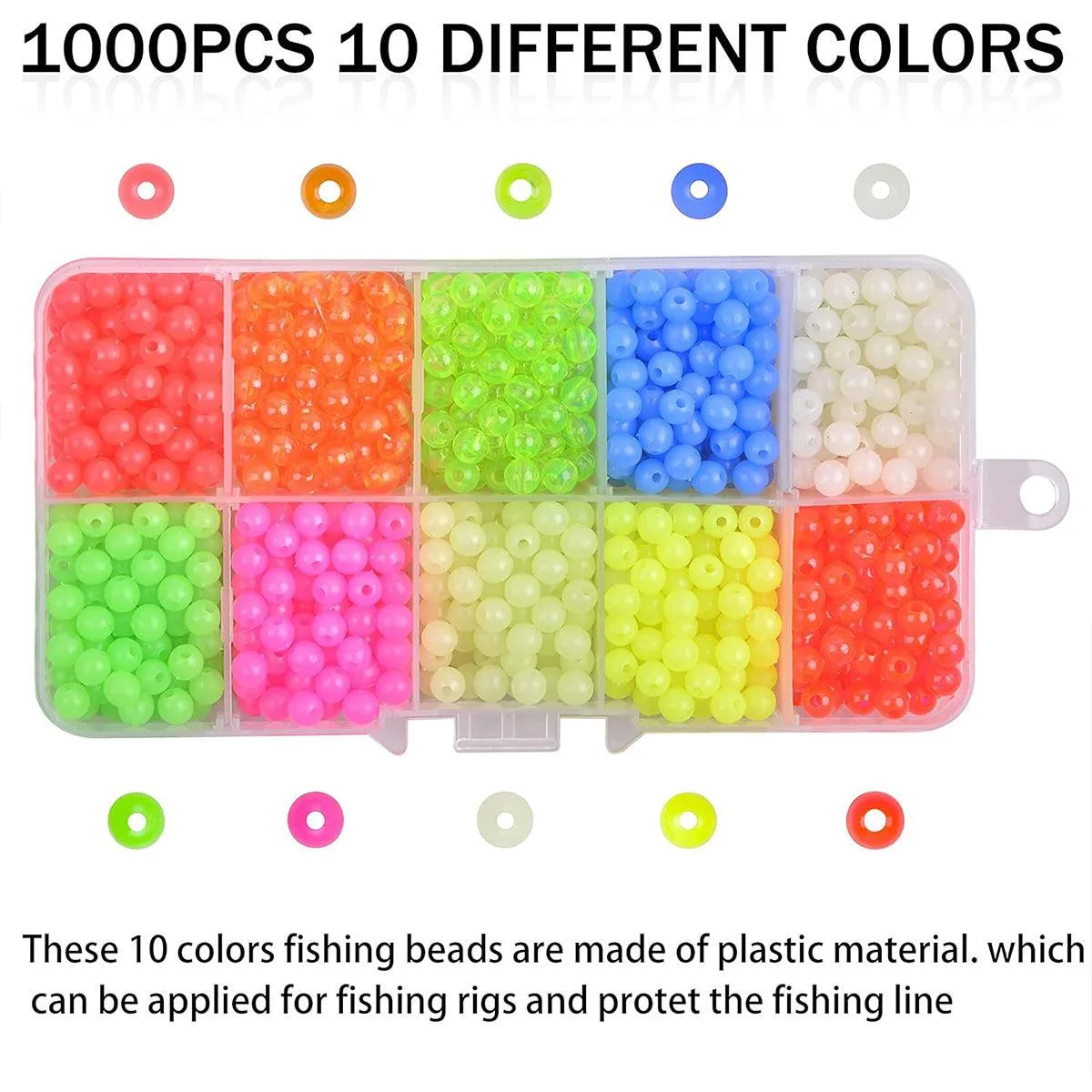 High Quality 2 Boxes of Round Colourful Fishing Beads Tackle Accessories Kit