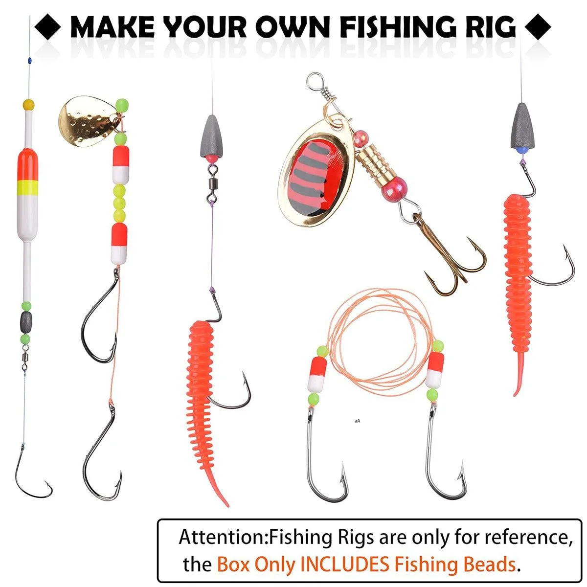 High Quality 2 Boxes of Round Colourful Fishing Beads Tackle Accessories Kit