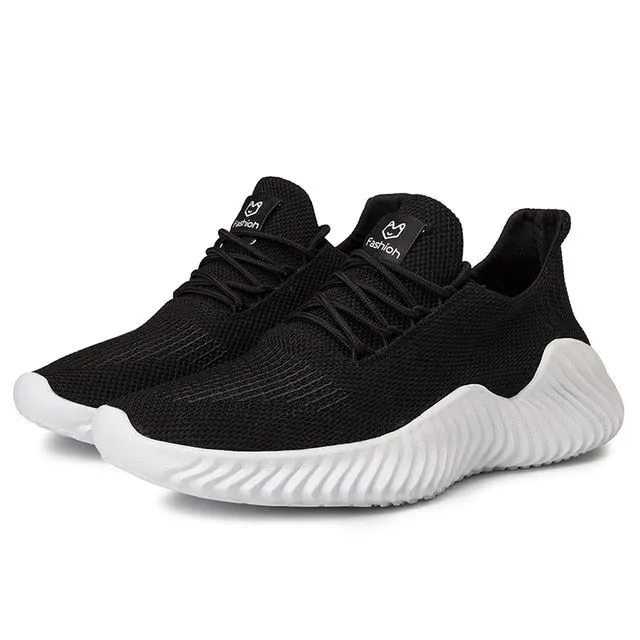 High Quality Men Shoes Sneakers Comfortable Mens Casual Shoes Breathable Lightweight Lace-up Mesh Men Shoes Fashion White 2020