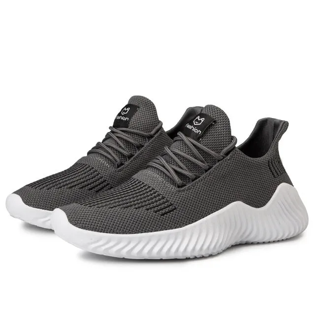 High Quality Men Shoes Sneakers Comfortable Mens Casual Shoes Breathable Lightweight Lace-up Mesh Men Shoes Fashion White 2020