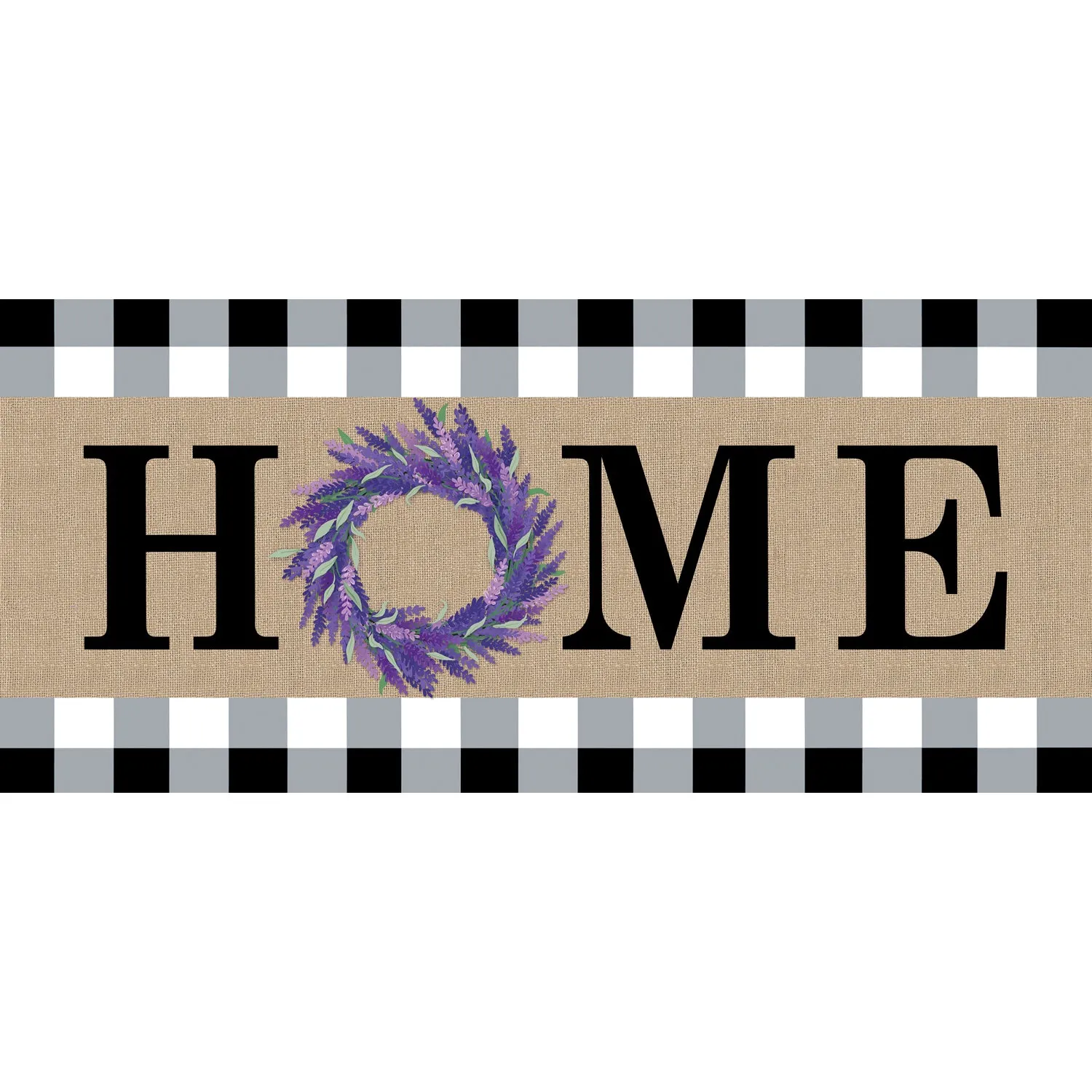 HOME Lavender Wreath Burlap Sassafras Switch Mat
