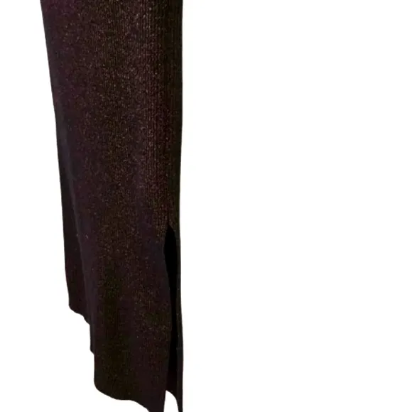House of Harlow 1960 Dark MetallicBrown Ribbed Long Sleeve 2-Piece Dress,Medium