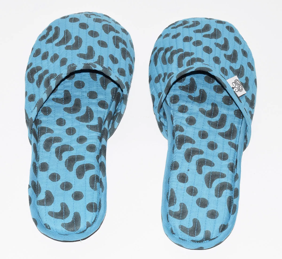 House Slippers | Crescent Dot Azure