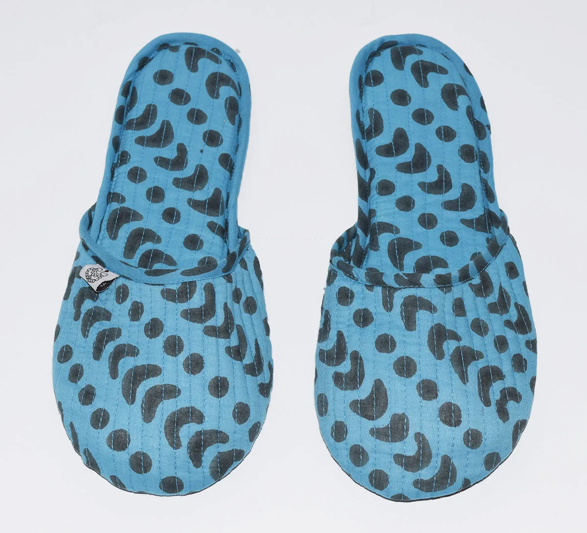 House Slippers | Crescent Dot Azure