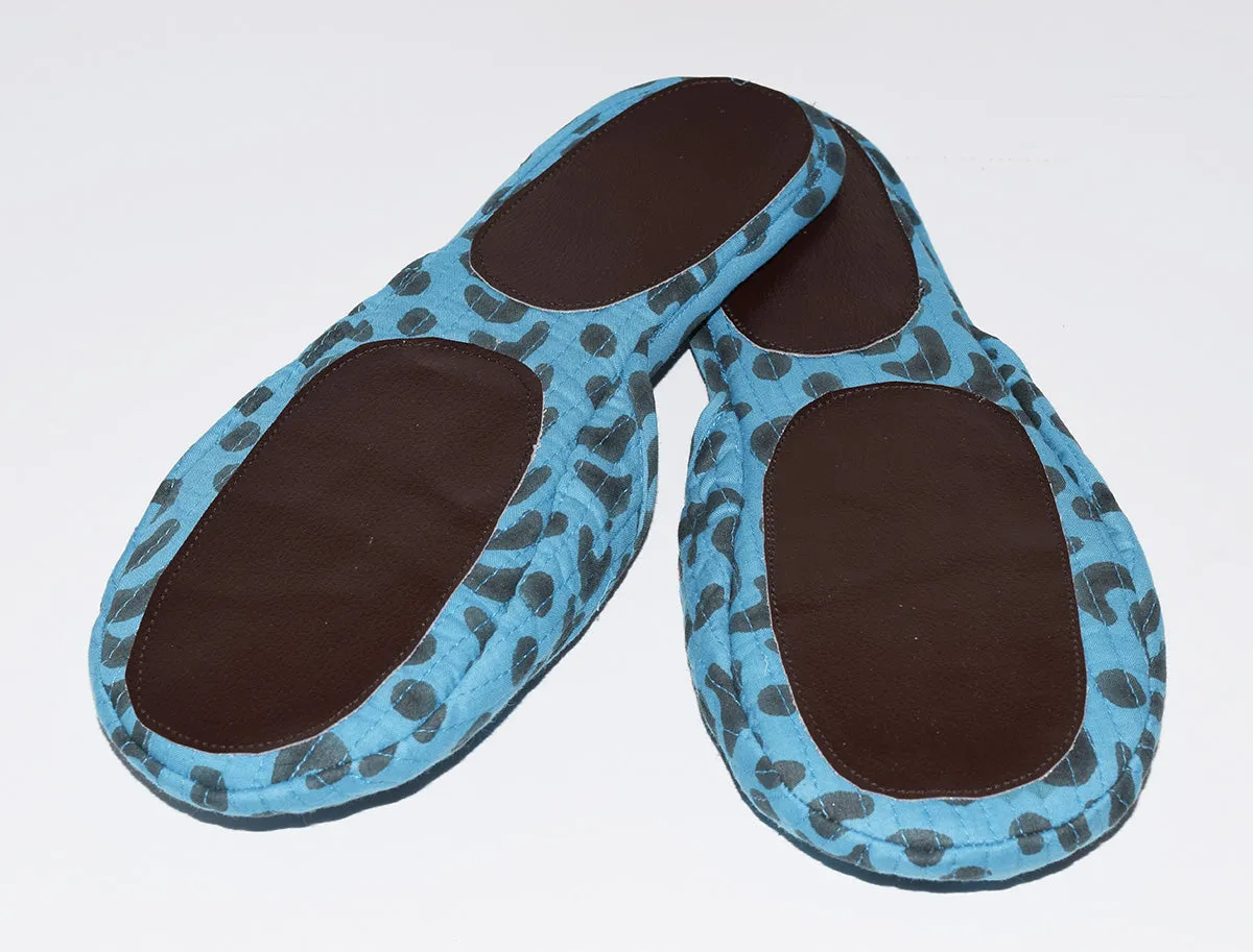 House Slippers | Crescent Dot Azure