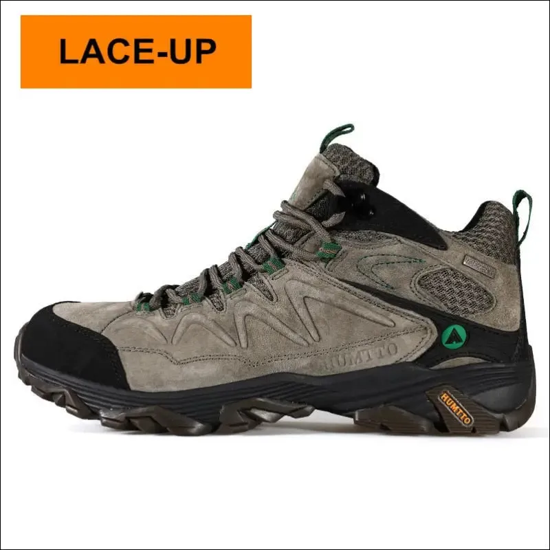Humtto waterproof hiking shoes leather trekking boots outdoor sneakers for men male camping hunting