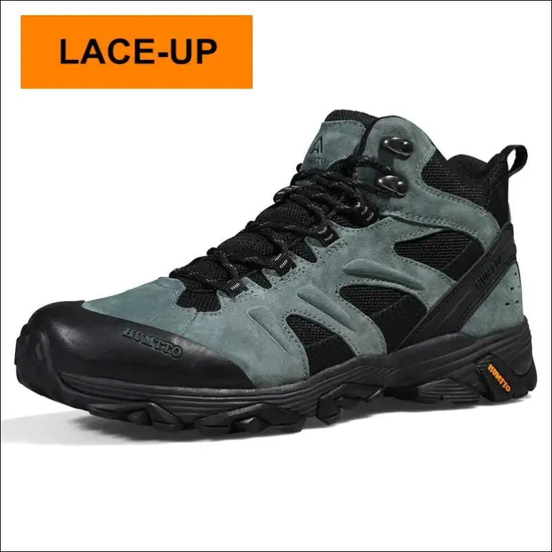 Humtto waterproof hiking shoes leather trekking boots outdoor sneakers for men male camping hunting