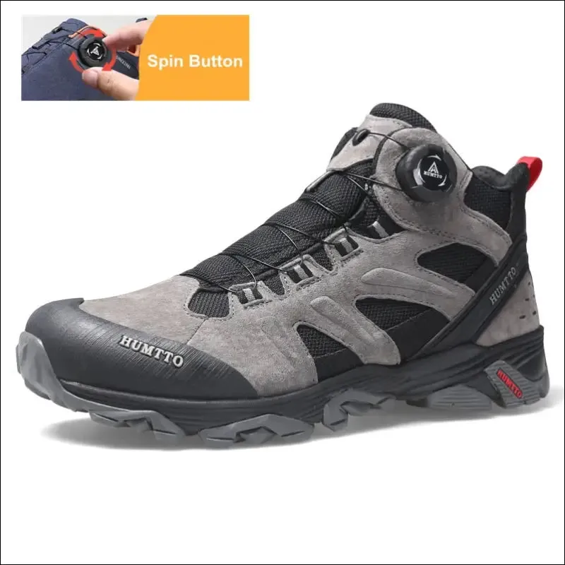 Humtto waterproof hiking shoes leather trekking boots outdoor sneakers for men male camping hunting