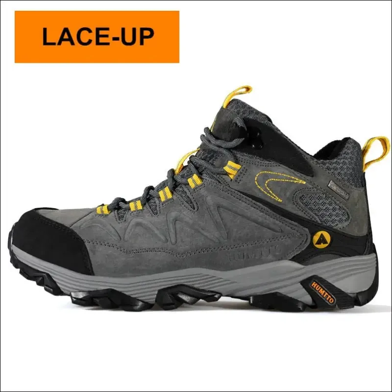 Humtto waterproof hiking shoes leather trekking boots outdoor sneakers for men male camping hunting