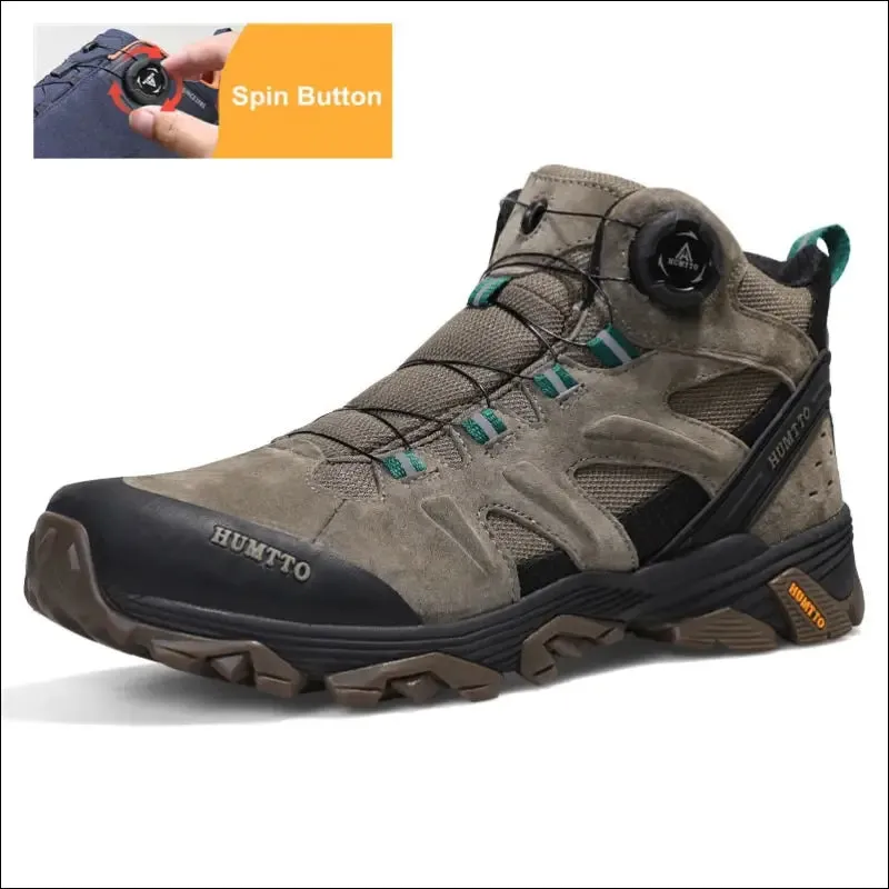 Humtto waterproof hiking shoes leather trekking boots outdoor sneakers for men male camping hunting
