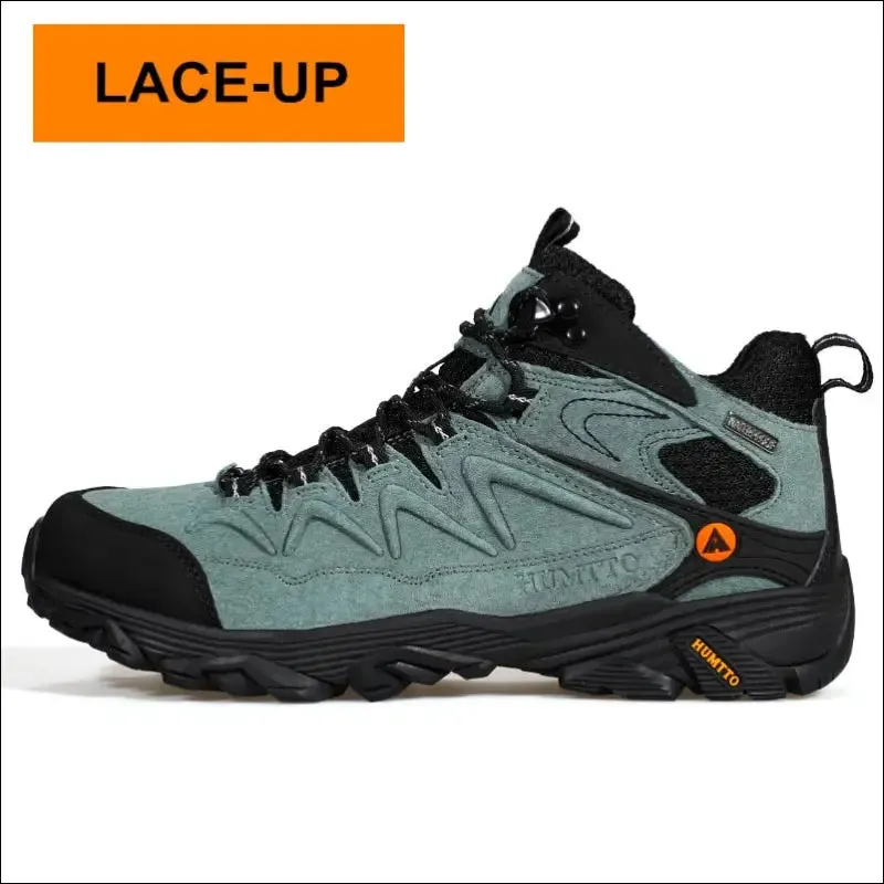 Humtto waterproof hiking shoes leather trekking boots outdoor sneakers for men male camping hunting