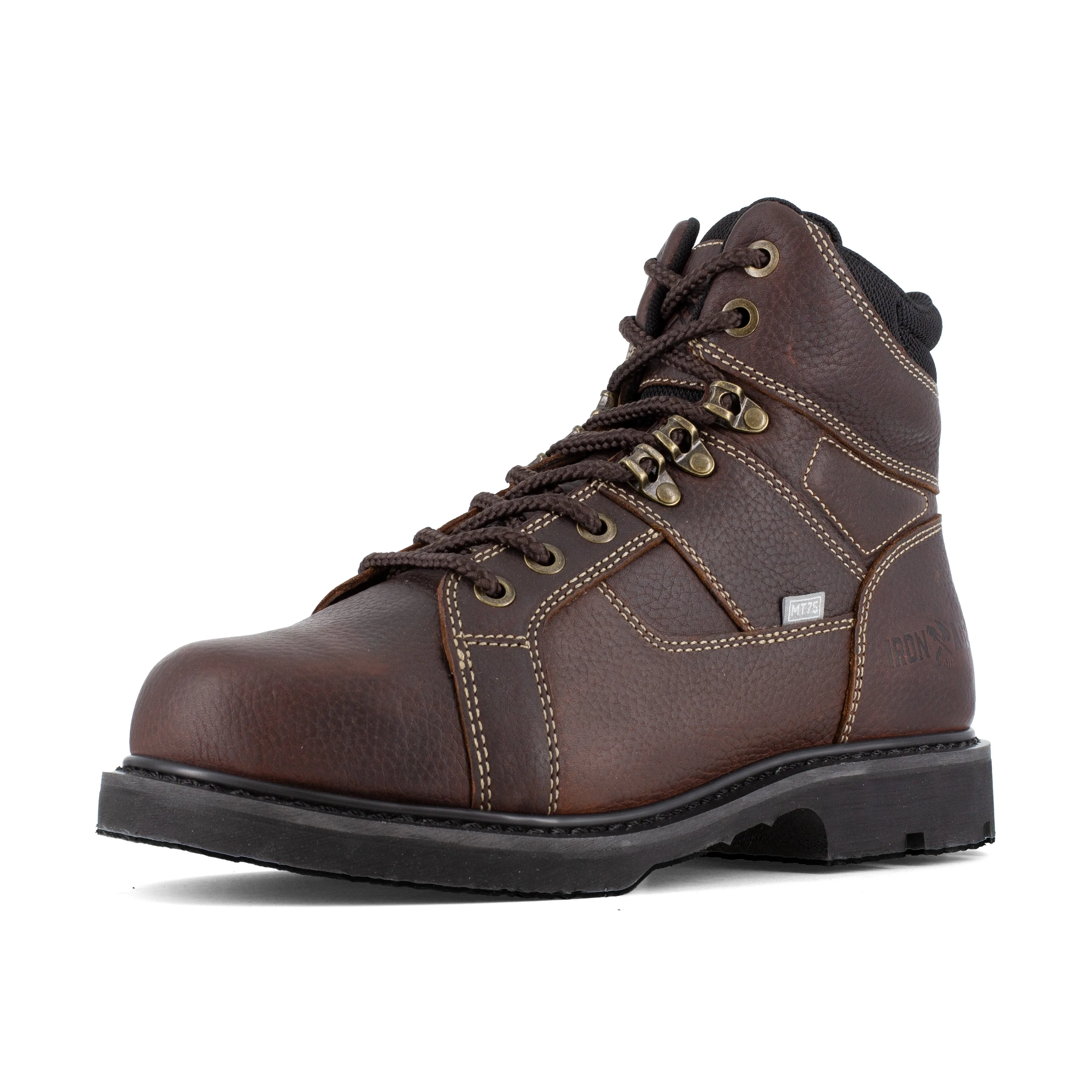 Iron Age Men's Groundbreaker 6" Steel Toe CushGuard Metguard Work Boot - Brown - IA5021