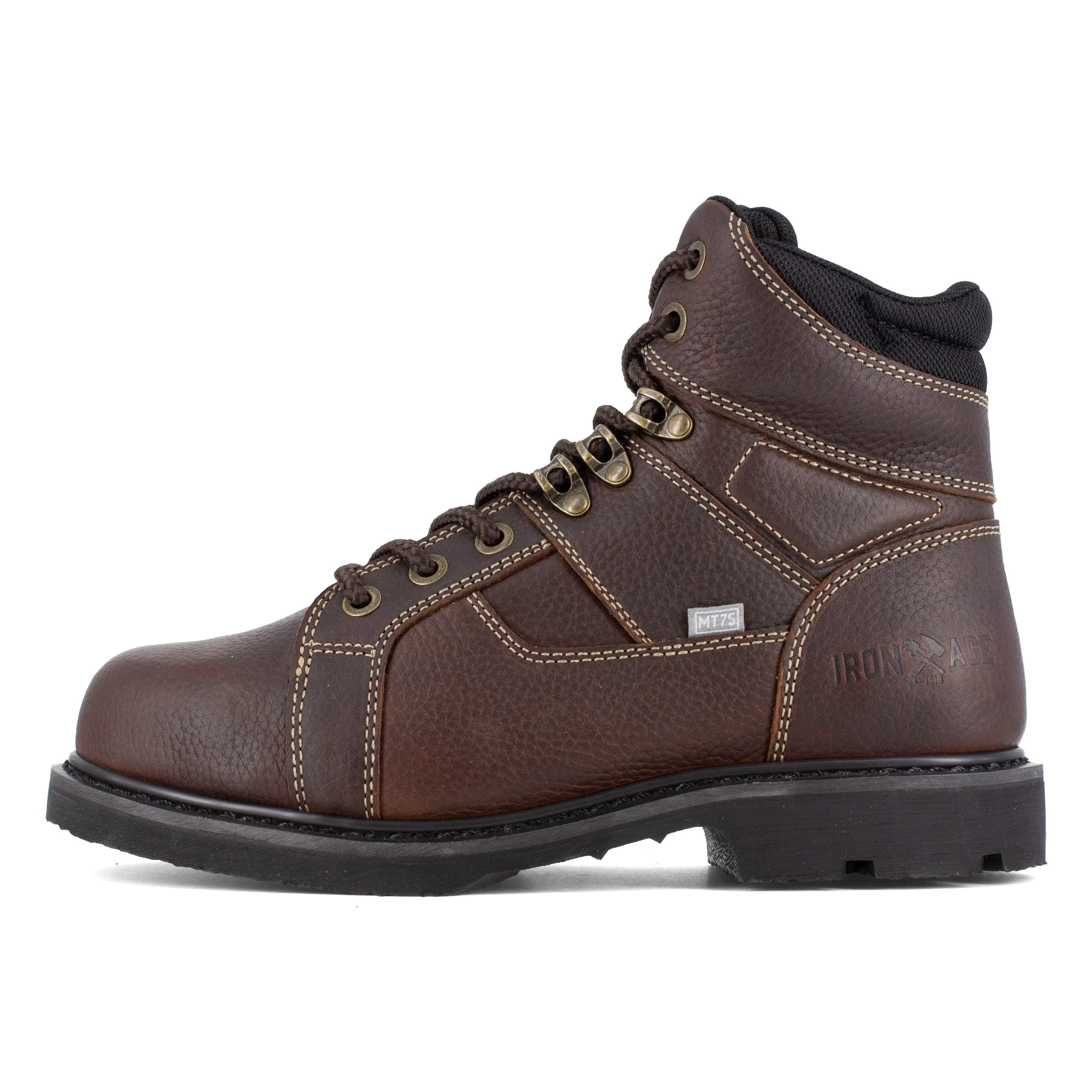 Iron Age Men's Groundbreaker 6" Steel Toe CushGuard Metguard Work Boot - Brown - IA5021
