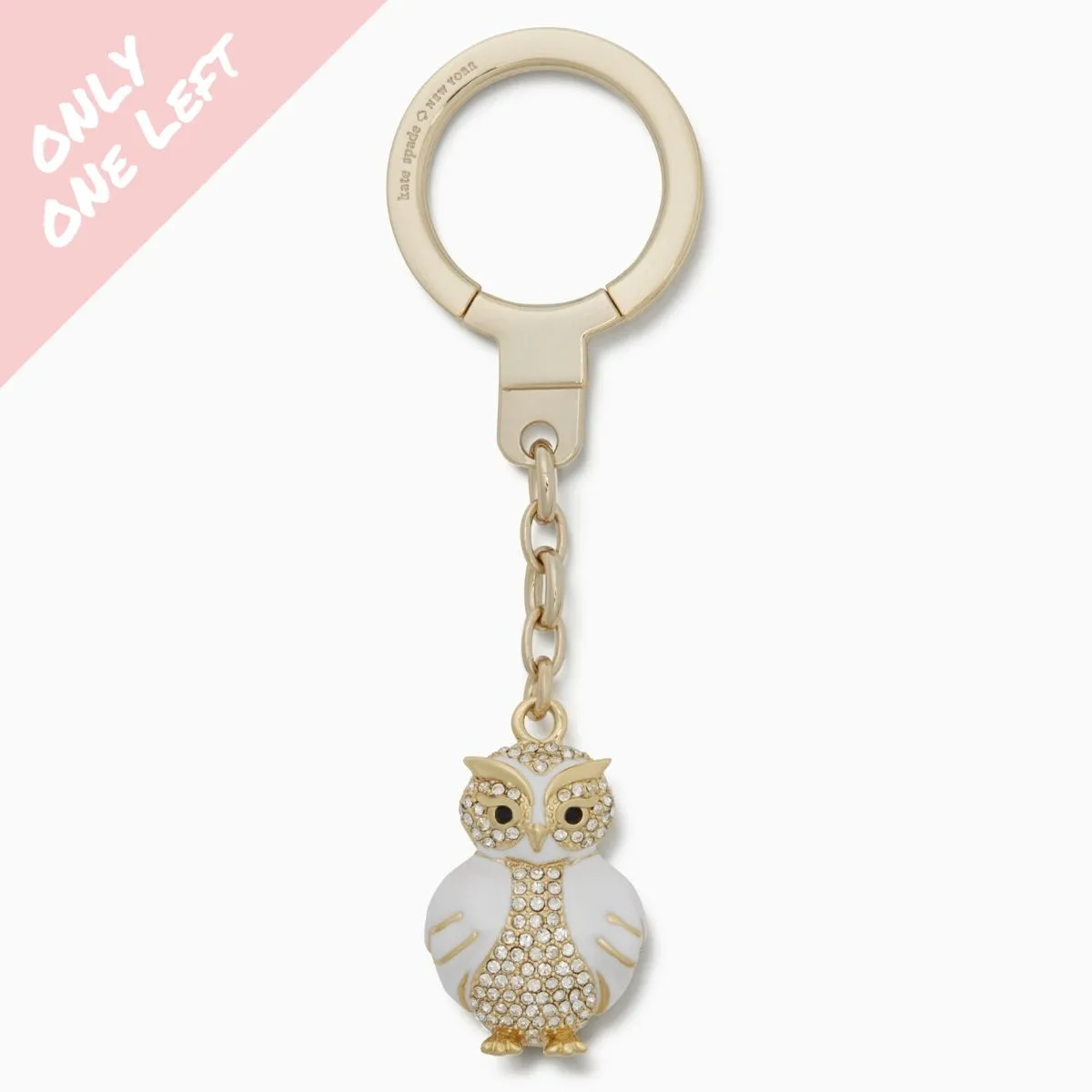 Jeweled Snow Owl Keychain