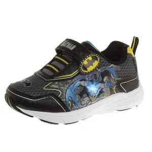 Josmo Boys Batman and The Flash Shoes - Toddler Kids Sneaker Character Superhero Comics Slip on Laceless Runner Lightweight Breathable Sneakers Light up Tennis (Size Toddler/Little Kid)