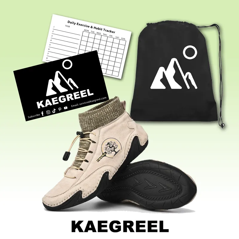 Kaegreel Men's Handmade Leather Comfy Soft Sock Ankle Boots