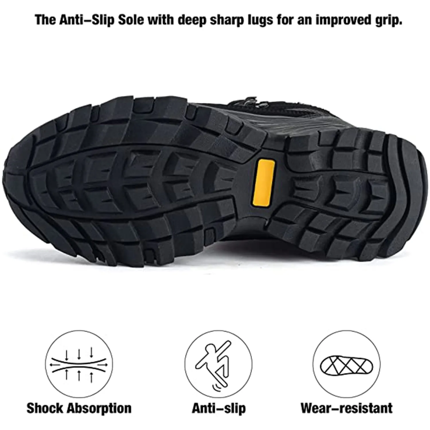 KAUACH Hiking Boots for Men Waterproof Lightweight Non-Slip Mid-Rise Outdoor Work Trekking Mountaineering Ankle Shoes