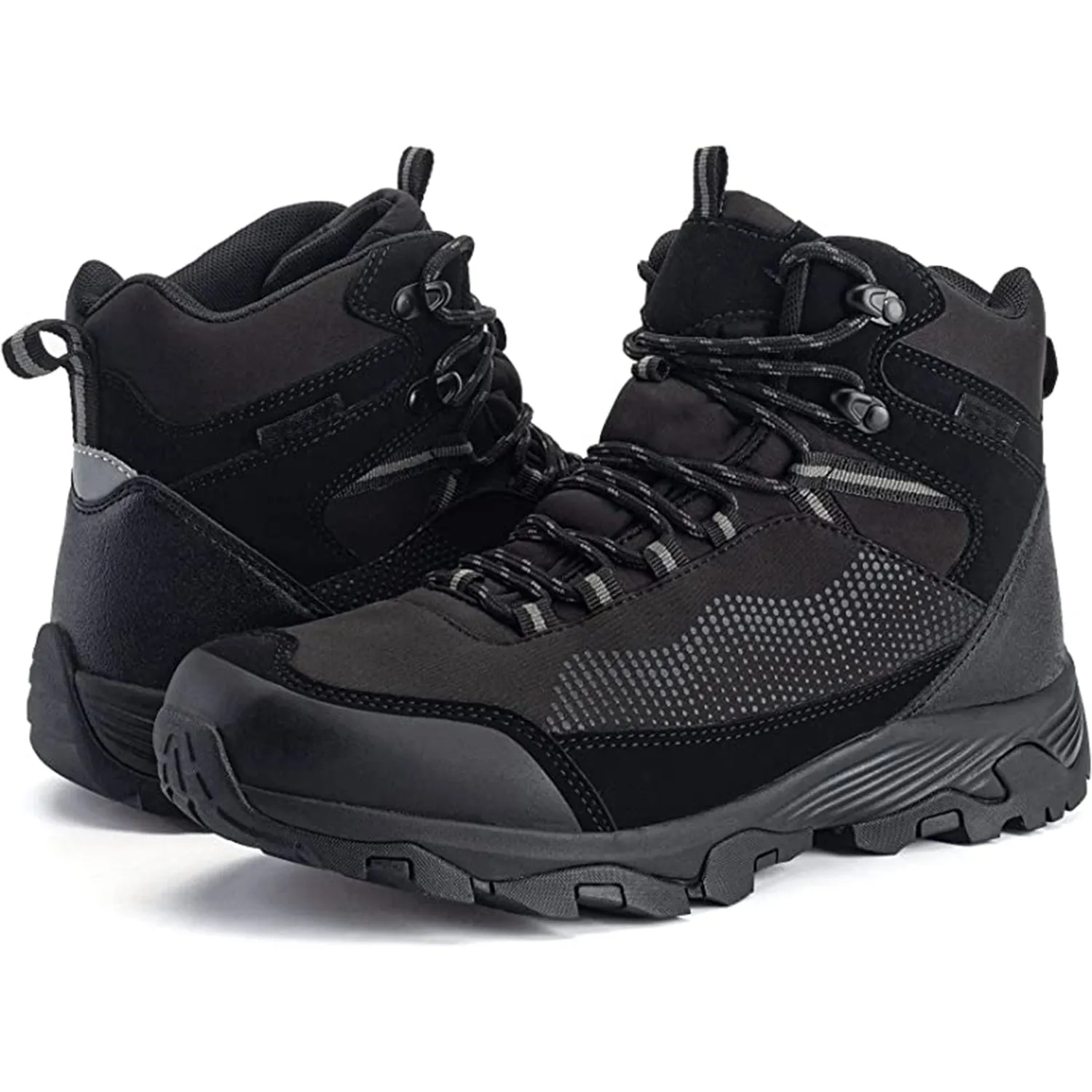 KAUACH Hiking Boots for Men Waterproof Lightweight Non-Slip Mid-Rise Outdoor Work Trekking Mountaineering Ankle Shoes