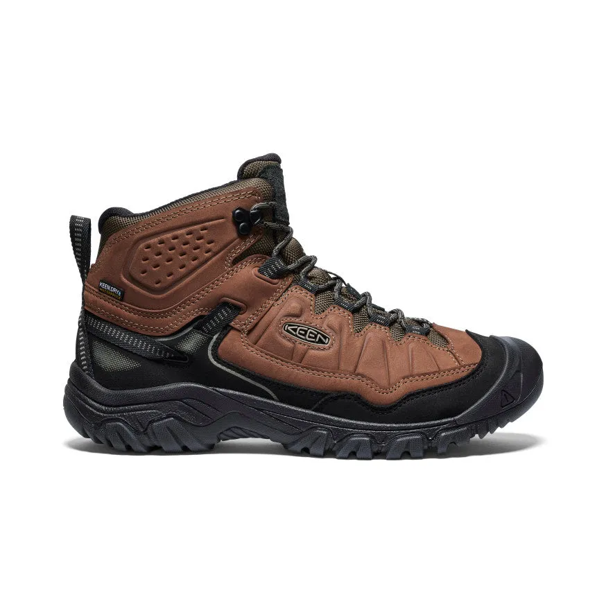 Keen Men's Targhee IV Waterproof Mid Hiking Boot in SeatTurtle/RoastedPecan, Black & Bison Available in Wide Widths