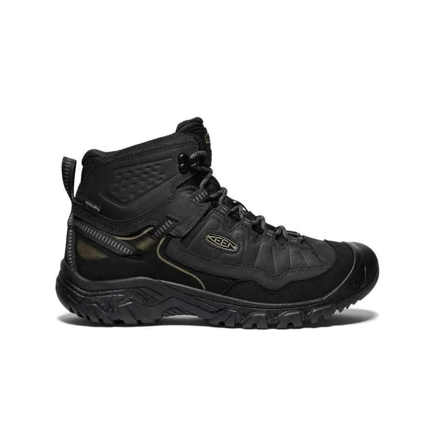 Keen Men's Targhee IV Waterproof Mid Hiking Boot in SeatTurtle/RoastedPecan, Black & Bison Available in Wide Widths