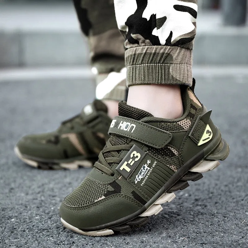 Kids Shoes Sneakers Spring Camouflage Air Mesh Knit Running Sports Shoes