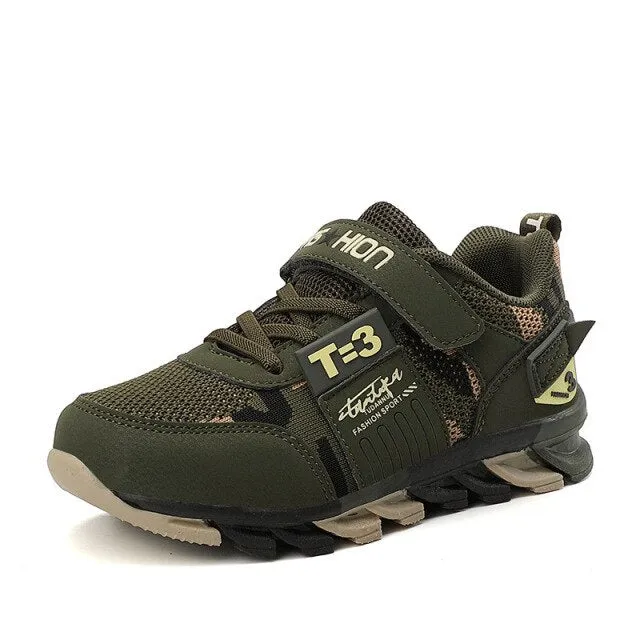 Kids Shoes Sneakers Spring Camouflage Air Mesh Knit Running Sports Shoes