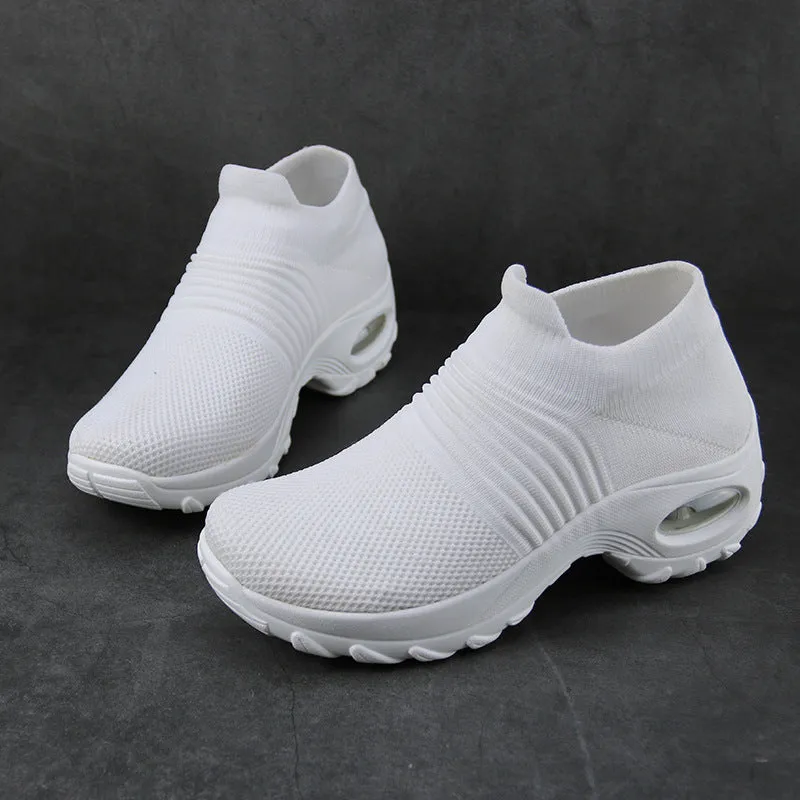 Ladies Fashion Sock Sneakers Breathable Slip on Running Shoes