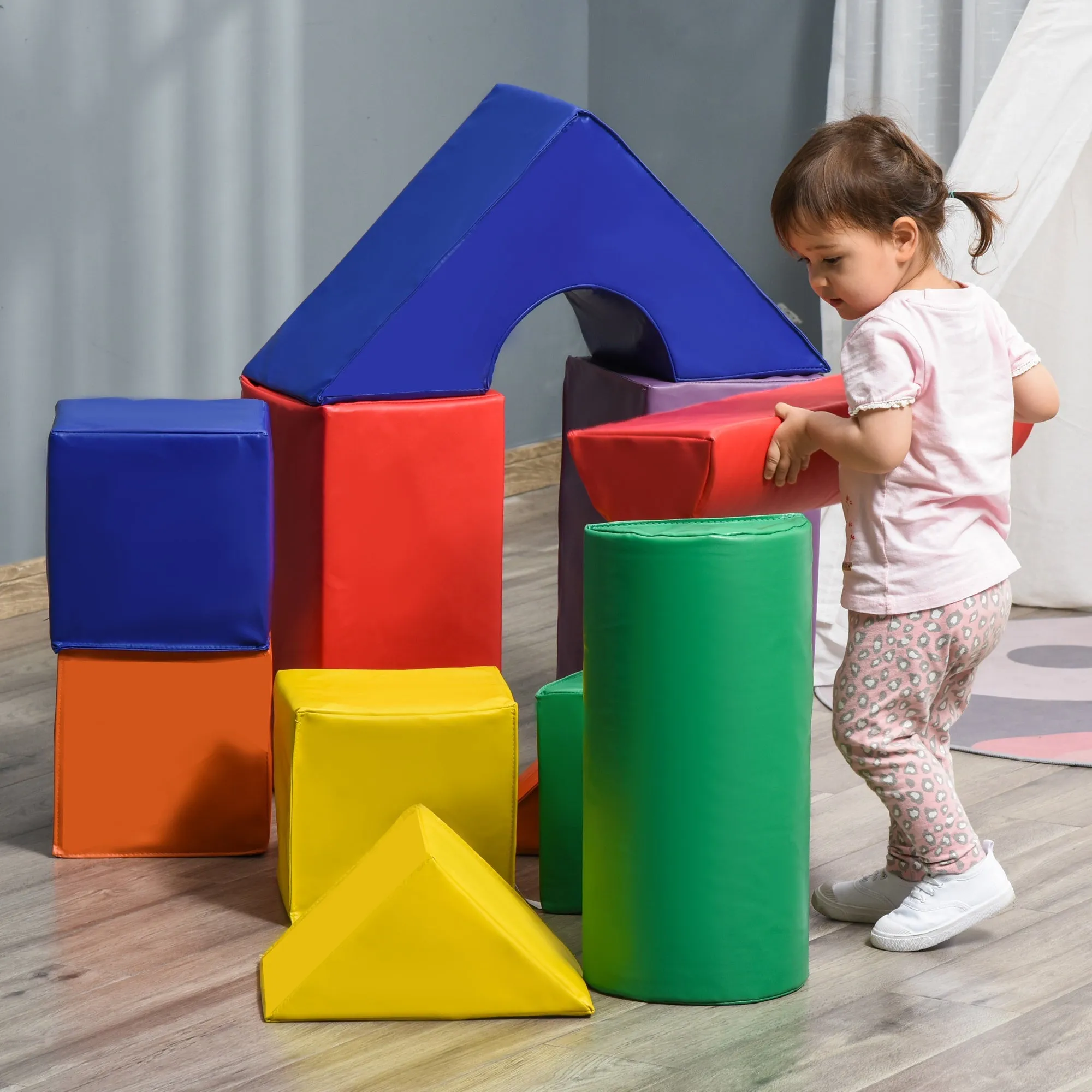 Large Indoor Soft Play Equipment | Montessori 11 Piece Foam Play Set | Primary Colours | 1-3 years