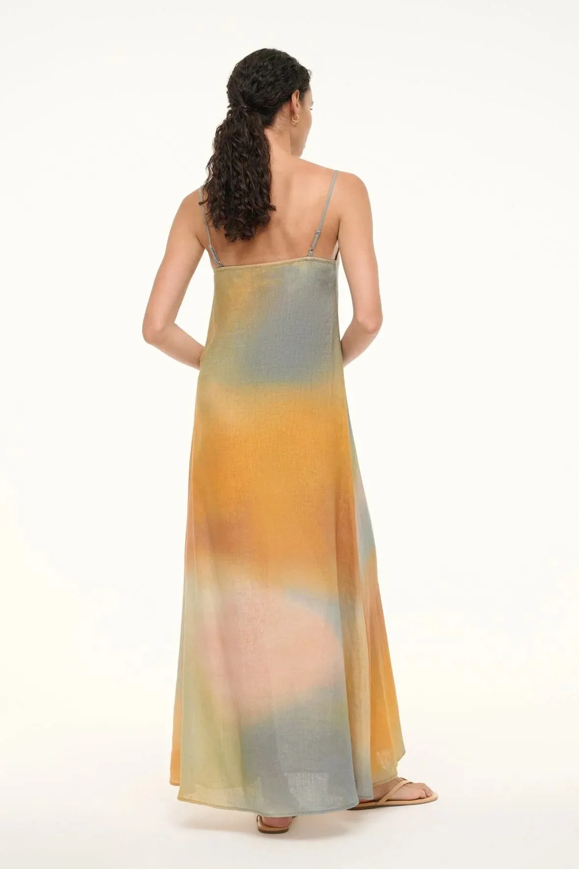 Laura Linen Dress- Pastel Clouds
