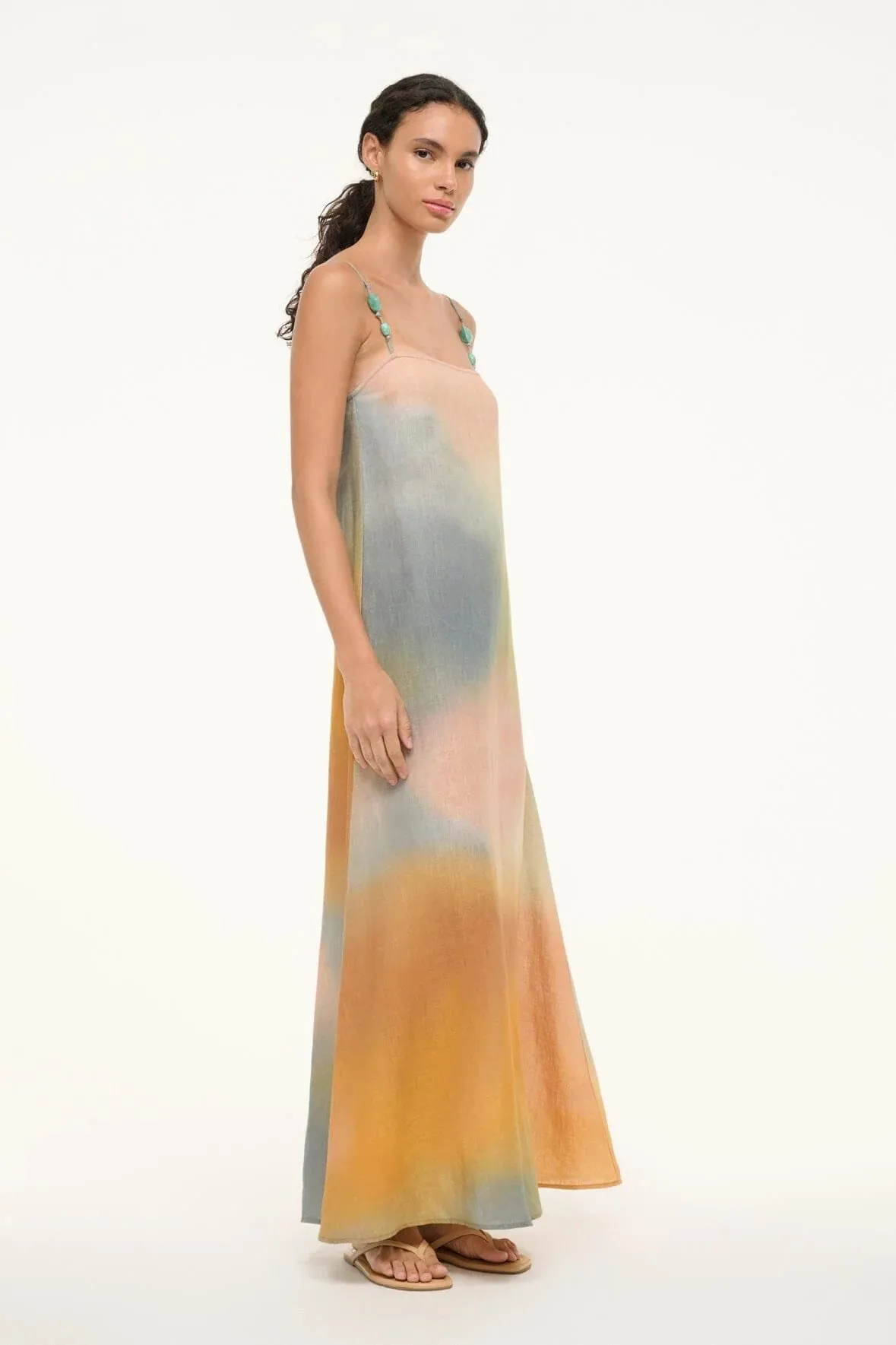 Laura Linen Dress- Pastel Clouds