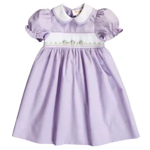 Lavender Bullion Smocked Baby Dress