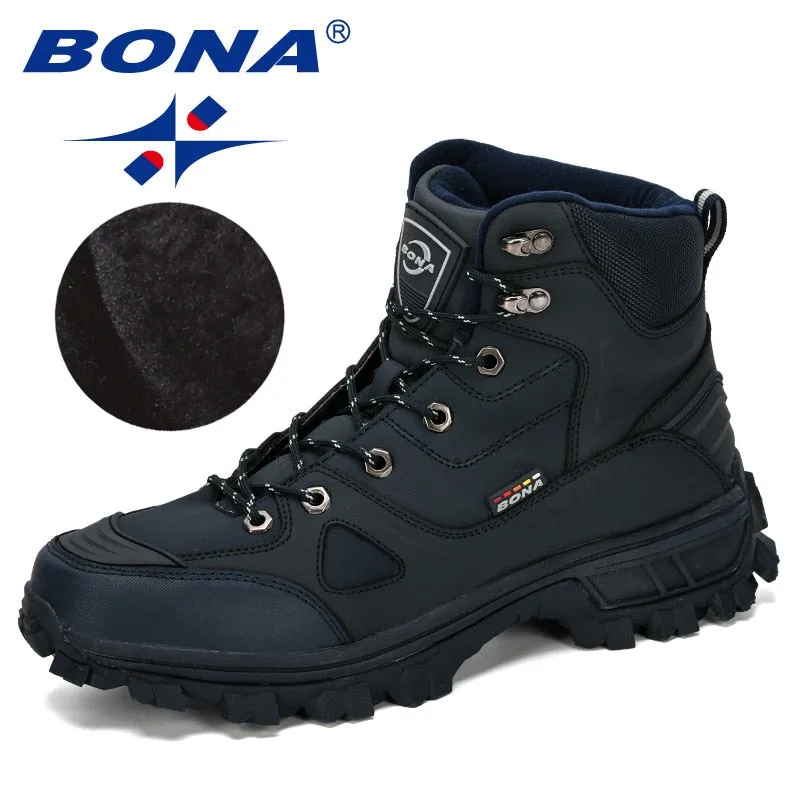 Leather Hiking Shoes Men Winter Outdoor