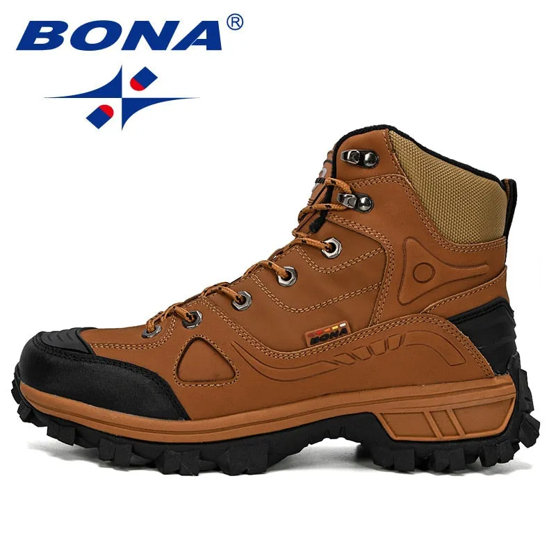 Leather Hiking Shoes Men Winter Outdoor