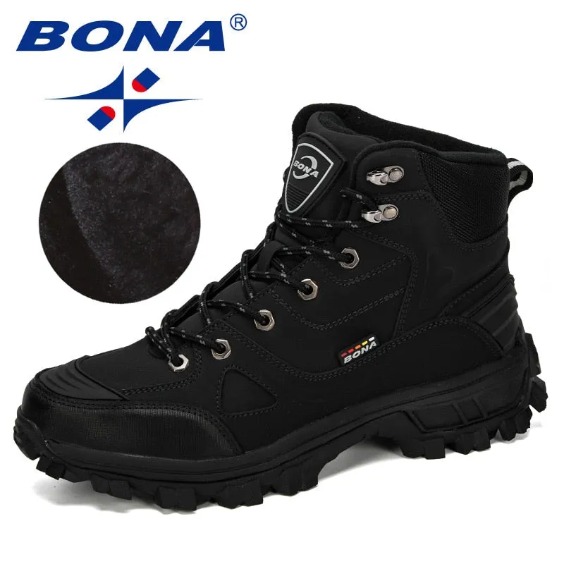 Leather Hiking Shoes Men Winter Outdoor