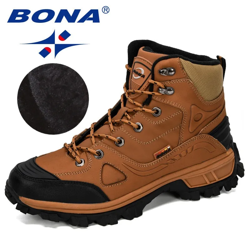 Leather Hiking Shoes Men Winter Outdoor