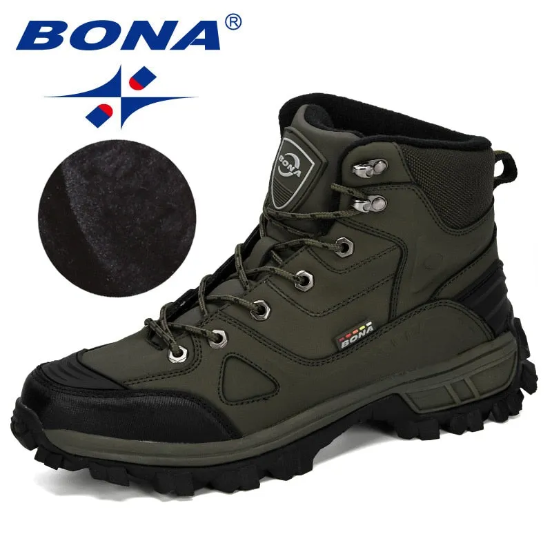 Leather Hiking Shoes Men Winter Outdoor
