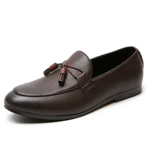 Leather shoes for men Formal Dress Men Loafers Wedding Sturdy Sole Mens social shoe with Heels Hasp decoration