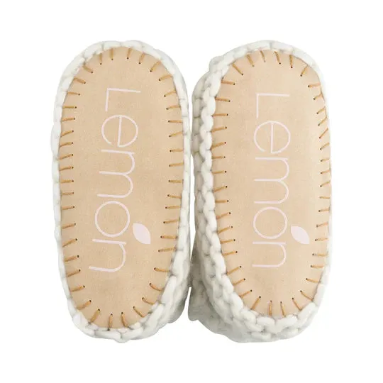 Lemon Cabin Cuffed Cute Bootie - Ivory